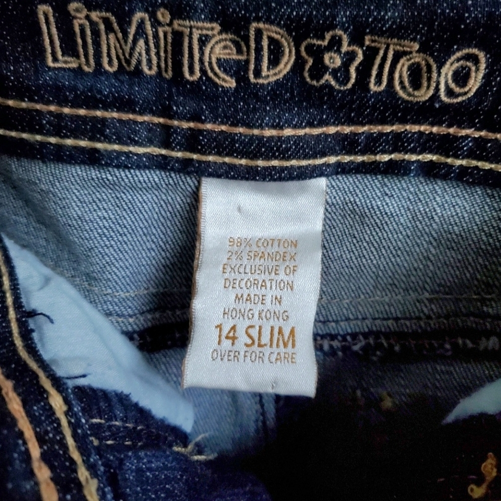 Limited Too 14 Slim Indigo Denim Dark Wash 5-pocket Fitted Bermuda Shorts - Picture 2 of 8